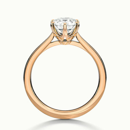 Livia 3 Carat Round Lab Grown Diamond Solitaire Engagement Ring in 14K Rose Gold - view 3
