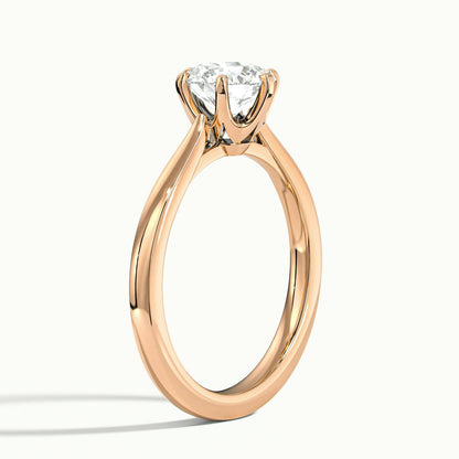Livia 3 Carat Round Lab Grown Diamond Solitaire Engagement Ring in 14K Rose Gold - view 4