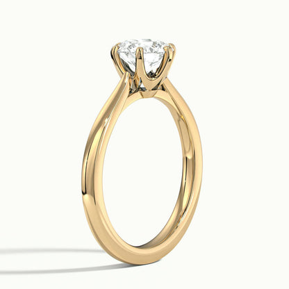 Livia 2 Carat Round Lab Grown Diamond Solitaire Engagement Ring in 14K Yellow Gold - view 4