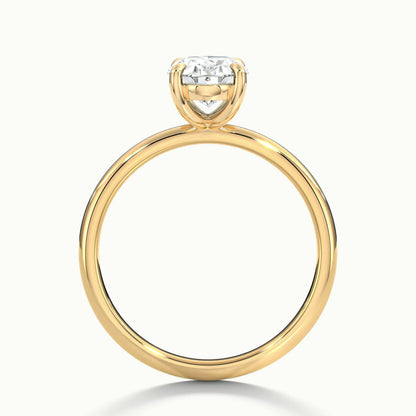 Adela 2 Carat Oval Lab Grown Diamond Solitaire Engagement Ring in 14K Yellow Gold - view 3