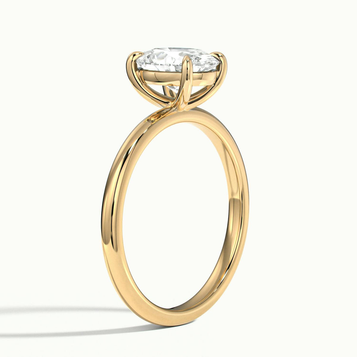 Adela 2 Carat Oval Lab Grown Diamond Solitaire Engagement Ring in 14K Yellow Gold - view 4