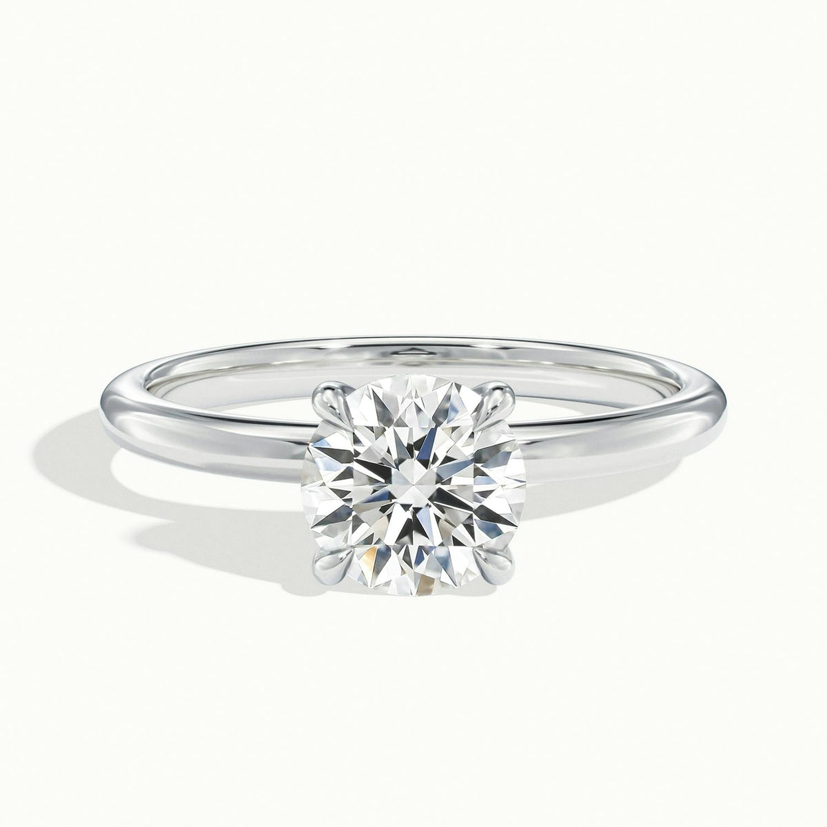 Adela 4.5 Carat Round Lab Grown Diamond Solitaire Engagement Ring in 925 Silver - view 1