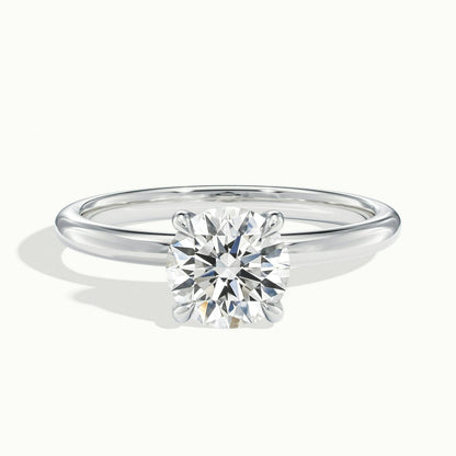 Adela 4.5 Carat Round Lab Grown Diamond Solitaire Engagement Ring in 925 Silver - view 1