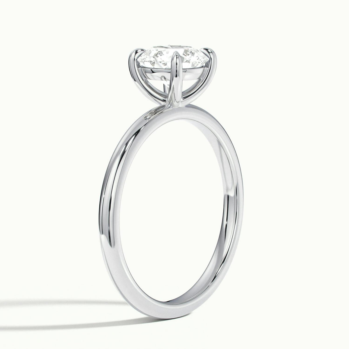 Adela 4.5 Carat Round Lab Grown Diamond Solitaire Engagement Ring in 925 Silver - view 4