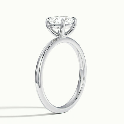 Adela 4.5 Carat Round Lab Grown Diamond Solitaire Engagement Ring in 925 Silver - view 4