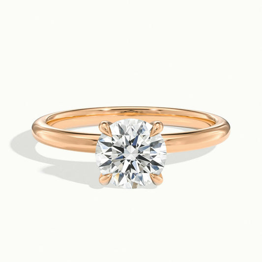 Adela 2.5 Carat Round Lab Grown Diamond Solitaire Engagement Ring in 14K Rose Gold - view 1