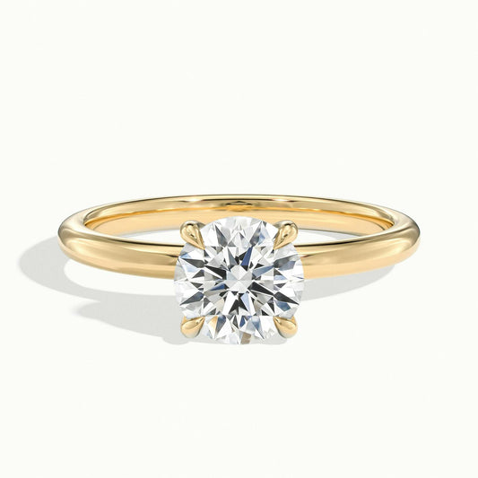 Adela 2.5 Carat Round Lab Grown Diamond Solitaire Engagement Ring in 18K Yellow Gold - view 1