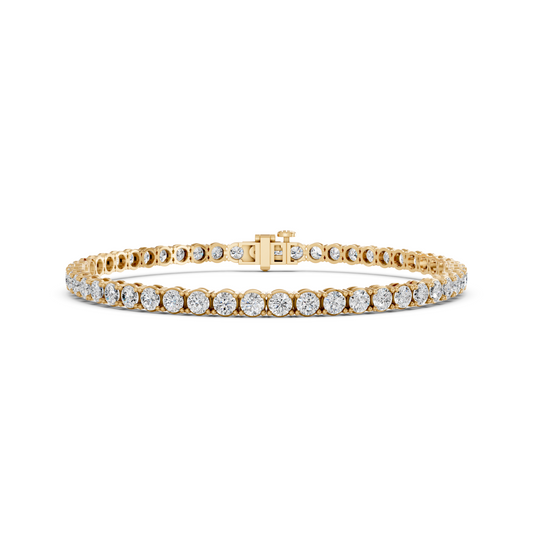12.00ct Round Lab Grown Diamond 4 Prong Tennis Bracelet In 14K Yellow Gold
