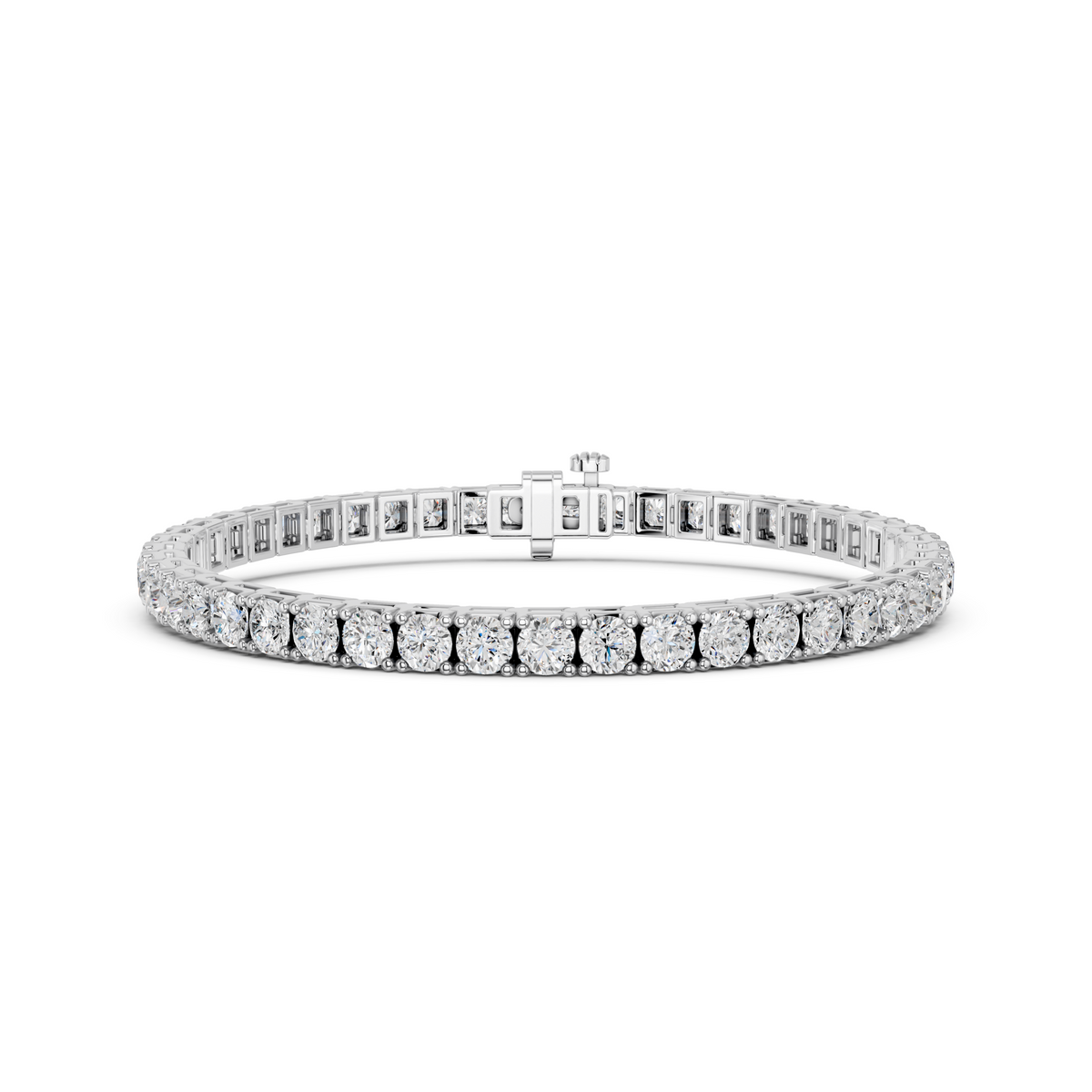 12.00ct Round Lab Grown Diamond Tennis Bracelet In 14K White Gold