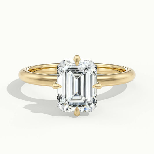 Nira 1.5 Carat Emerald Lab Grown Diamond Solitaire Engagement Ring in 14K Yellow Gold - view 1