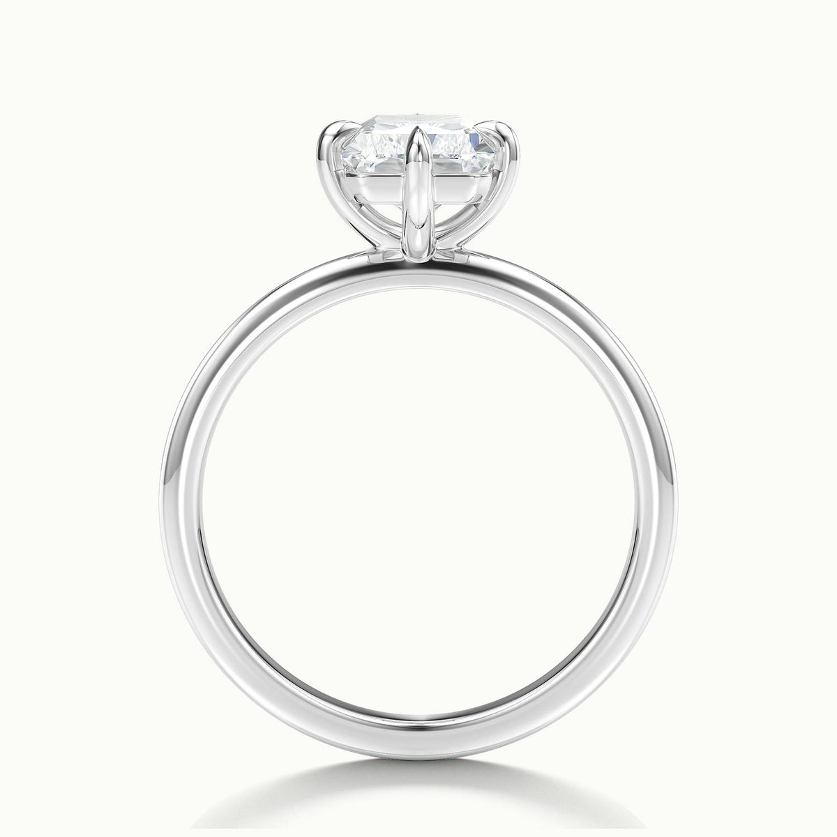 Nira 3.5 Carat Radiant Lab Grown Diamond Solitaire Engagement Ring in 10K White Gold - view 3