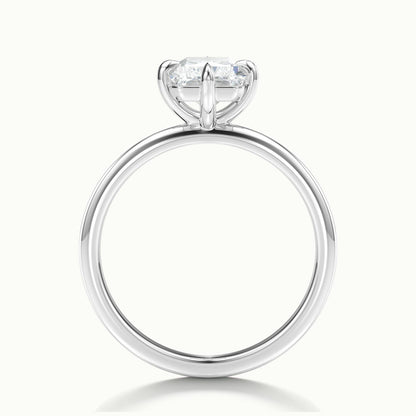 Nira 3.5 Carat Radiant Lab Grown Diamond Solitaire Engagement Ring in 10K White Gold - view 3