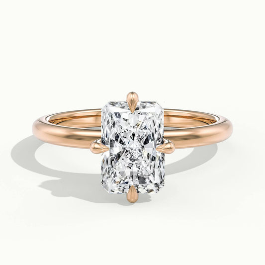 Nira 2.5 Carat Radiant Lab Grown Diamond Solitaire Engagement Ring in 14K Rose Gold - view 1