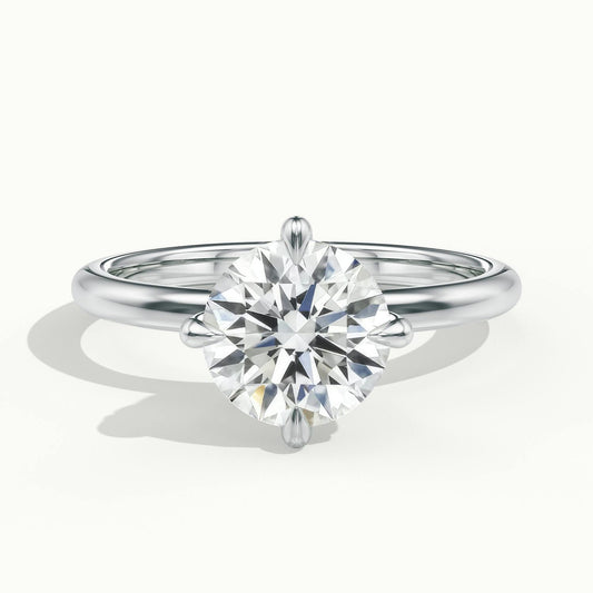 Nira 2.5 Carat Round Lab Grown Diamond Solitaire Engagement Ring in 14K White Gold - view 1
