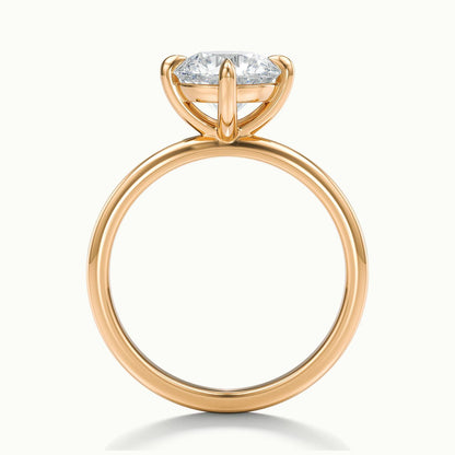 Nira 2 Carat Round Lab Grown Diamond Solitaire Engagement Ring in 14K Rose Gold - view 3