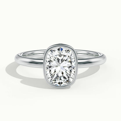 Rhea 2.5 Carat Cushion Lab Grown Diamond Solitaire Engagement Ring in 925 Silver - view 1
