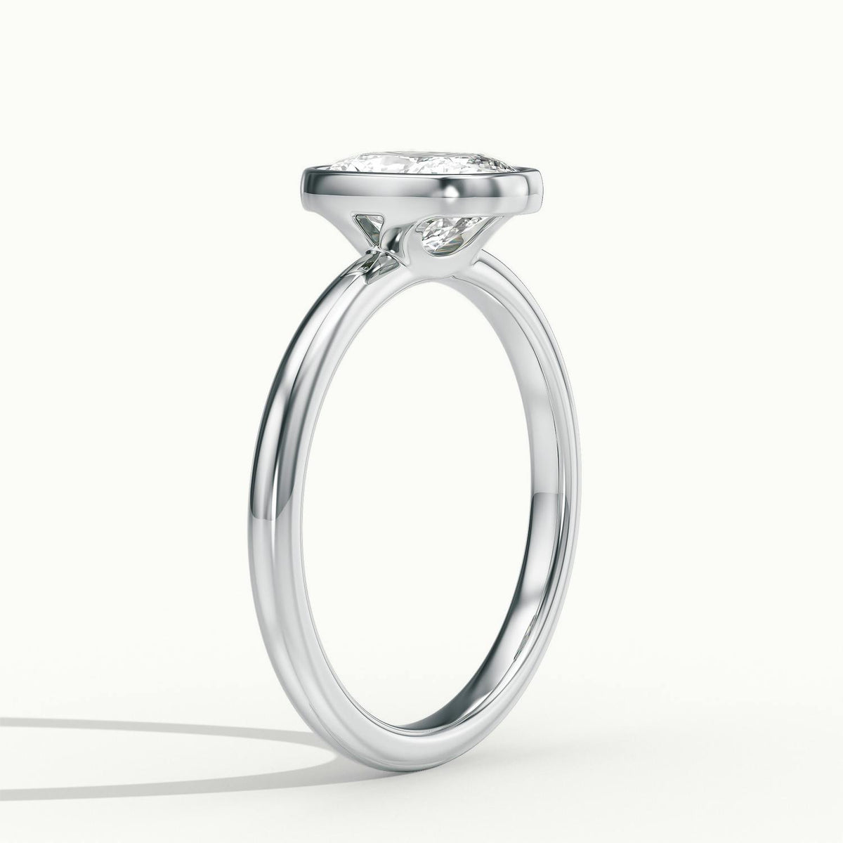Rhea 2.5 Carat Cushion Lab Grown Diamond Solitaire Engagement Ring in 925 Silver - view 4