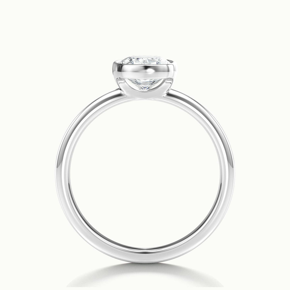 Rhea 2.5 Carat Cushion Lab Grown Diamond Solitaire Engagement Ring in 925 Silver - view 3