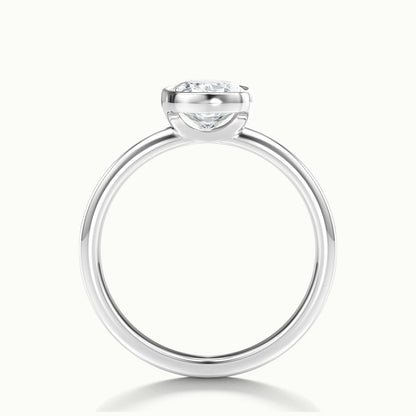 Rhea 2.5 Carat Cushion Lab Grown Diamond Solitaire Engagement Ring in 925 Silver - view 3