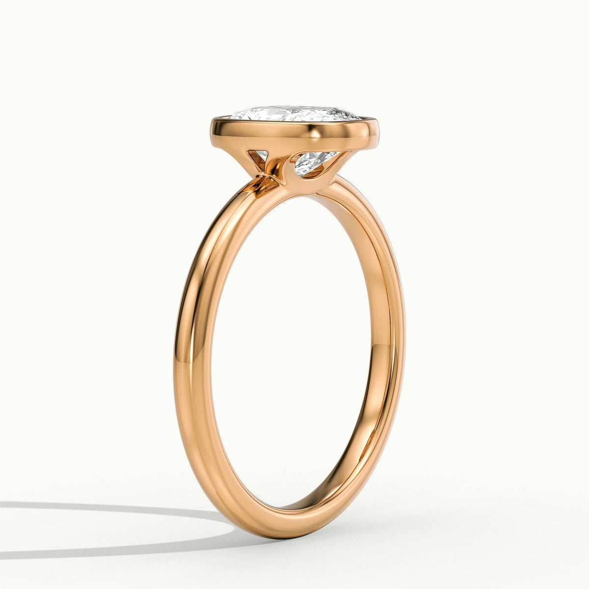 Rhea 2 Carat Cushion Lab Grown Diamond Solitaire Engagement Ring in 14K Rose Gold - view 4