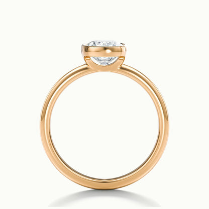 Rhea 2 Carat Cushion Lab Grown Diamond Solitaire Engagement Ring in 14K Rose Gold - view 3
