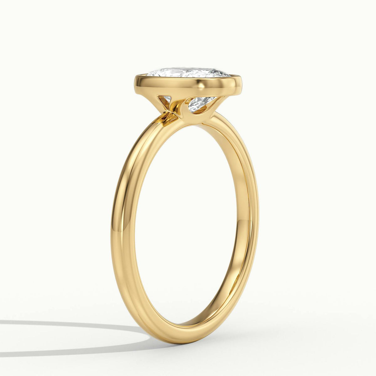 Rhea 3.5 Carat Cushion Lab Grown Diamond Solitaire Engagement Ring in 10K Yellow Gold - view 4
