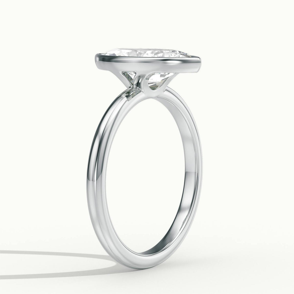 Rhea 3 Carat Marquise Lab Grown Diamond Solitaire Engagement Ring in Platinum - view 4