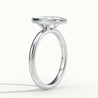 Rhea 3 Carat Marquise Lab Grown Diamond Solitaire Engagement Ring in Platinum - view 4