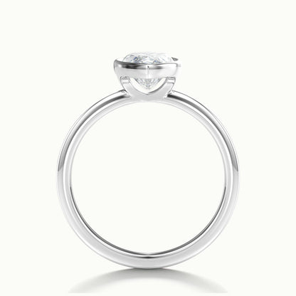 Rhea 3 Carat Marquise Lab Grown Diamond Solitaire Engagement Ring in Platinum - view 3