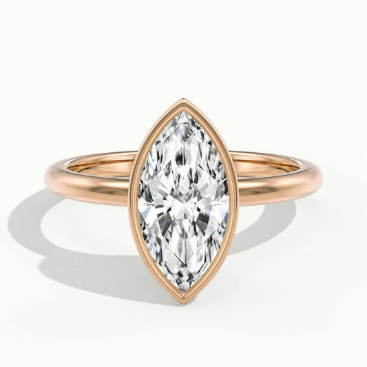 Rhea 5 Carat Marquise Lab Grown Diamond Solitaire Engagement Ring in 14K Rose Gold - view 1