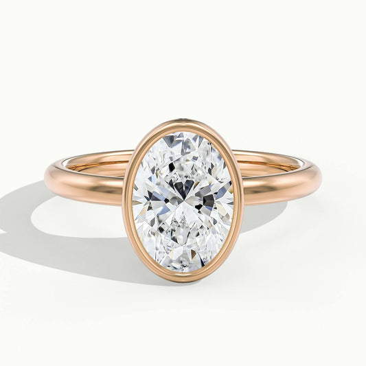 Rhea 2.5 Carat Oval Lab Grown Diamond Solitaire Engagement Ring in 10K Rose Gold - view 1