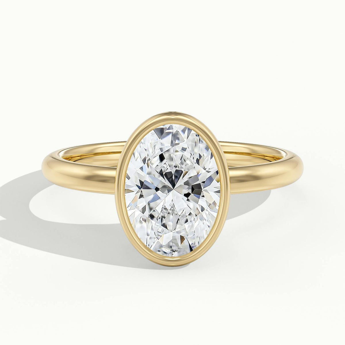 Rhea 5 Carat Oval Lab Grown Diamond Solitaire Engagement Ring in 10K Yellow Gold - view 1