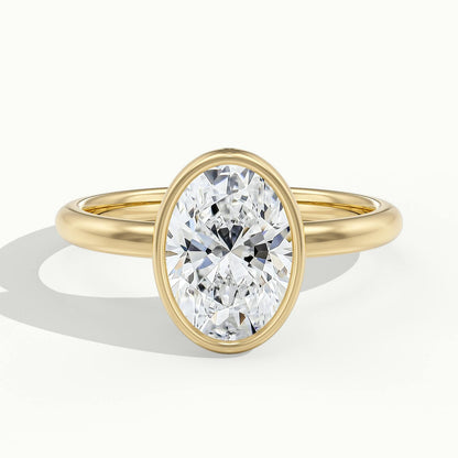 Rhea 5 Carat Oval Lab Grown Diamond Solitaire Engagement Ring in 10K Yellow Gold - view 1