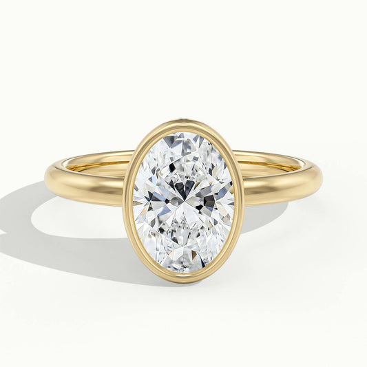 Rhea 2.5 Carat Oval Lab Grown Diamond Solitaire Engagement Ring in 18K Yellow Gold - view 1