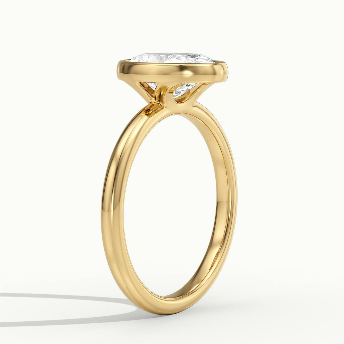 Rhea 5 Carat Oval Lab Grown Diamond Solitaire Engagement Ring in 10K Yellow Gold - view 4