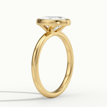Rhea 5 Carat Oval Lab Grown Diamond Solitaire Engagement Ring in 10K Yellow Gold - view 4