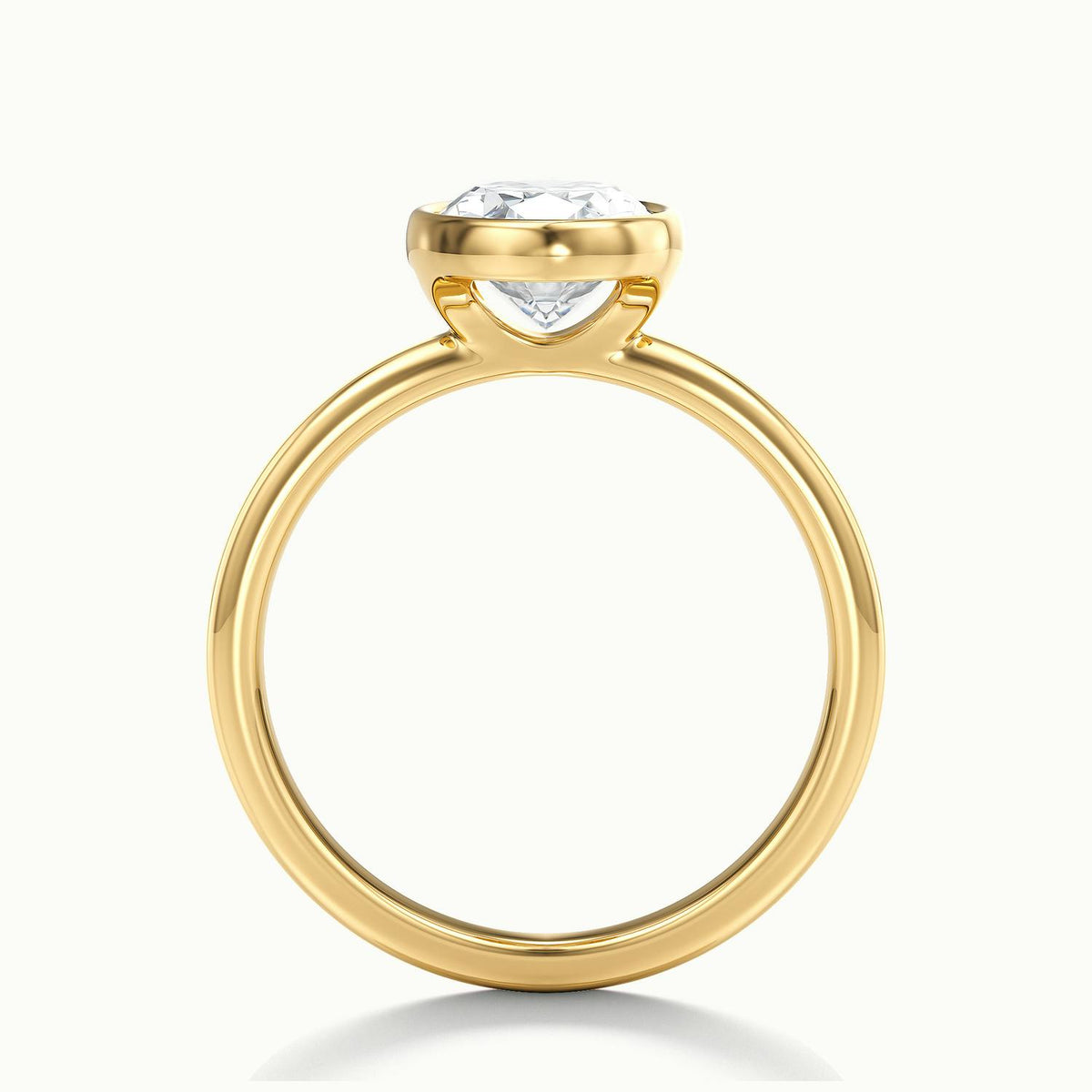 Rhea 5 Carat Oval Lab Grown Diamond Solitaire Engagement Ring in 10K Yellow Gold - view 3