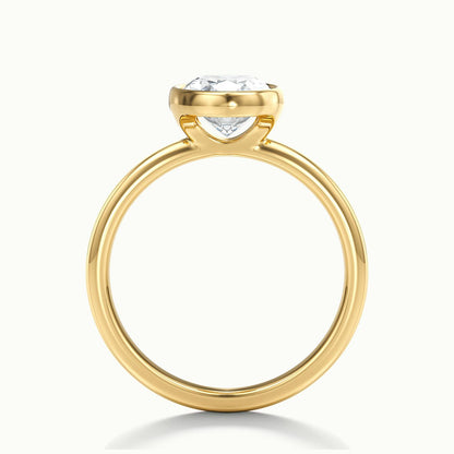 Rhea 5 Carat Oval Lab Grown Diamond Solitaire Engagement Ring in 10K Yellow Gold - view 3