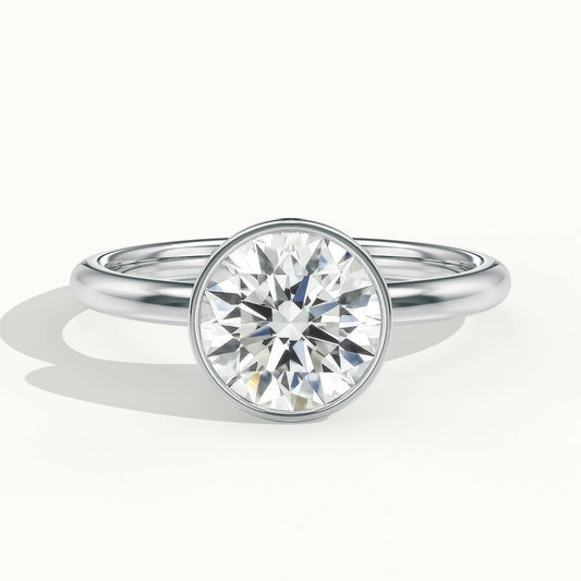 Rhea 3.5 Carat Round Lab Grown Diamond Solitaire Engagement Ring in Platinum - view 1