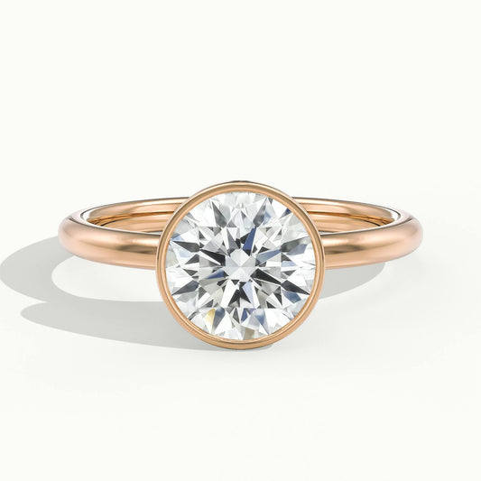 Rhea 2.5 Carat Round Lab Grown Diamond Solitaire Engagement Ring in 10K Rose Gold - view 1