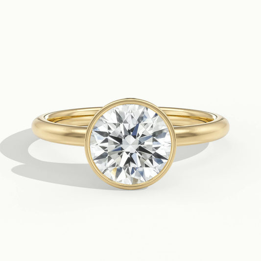 Rhea 2.5 Carat Round Lab Grown Diamond Solitaire Engagement Ring in 14K Yellow Gold - view 1