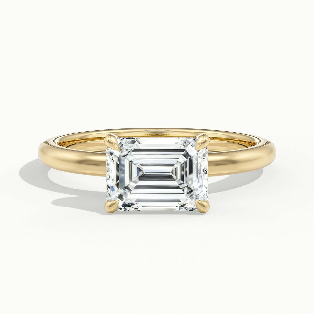 Eden 3.5 Carat Emerald Lab Grown Diamond Solitaire Engagement Ring in 18K Yellow Gold - view 1