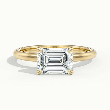 Eden 3.5 Carat Emerald Lab Grown Diamond Solitaire Engagement Ring in 18K Yellow Gold - view 1