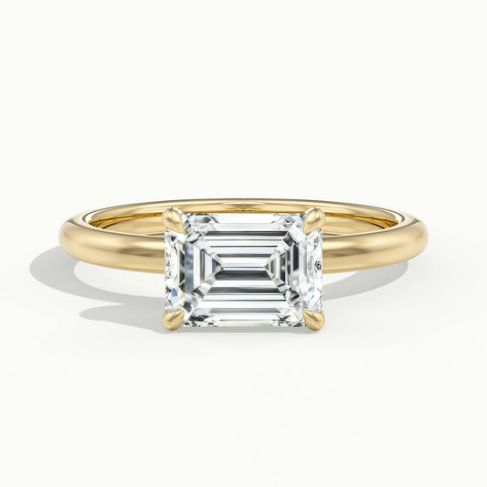 Eden 4.5 Carat Emerald Lab Grown Diamond Solitaire Engagement Ring in 18K Yellow Gold - view 1