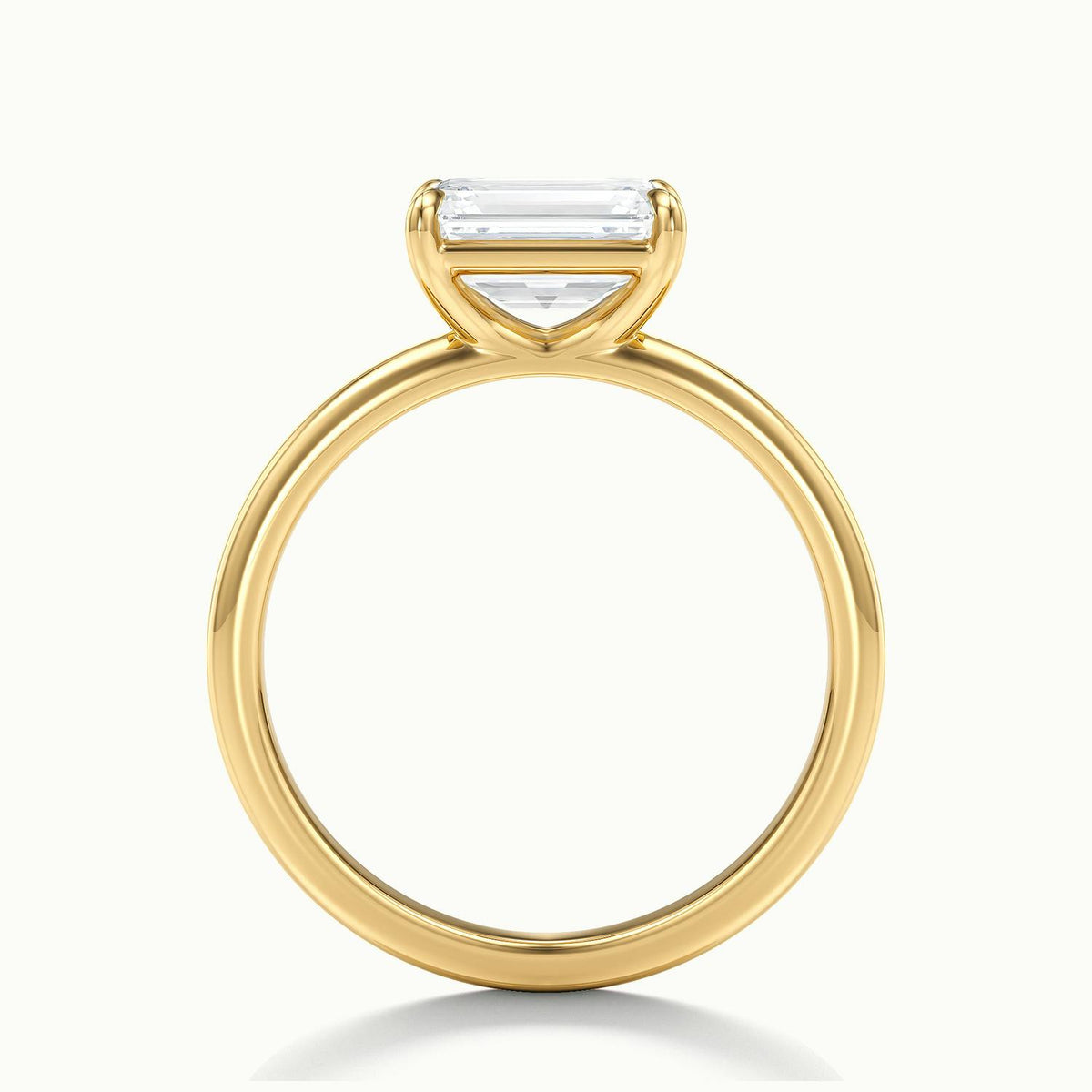 Eden 3.5 Carat Emerald Lab Grown Diamond Solitaire Engagement Ring in 18K Yellow Gold - view 3