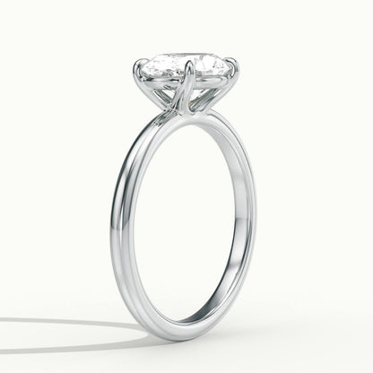 Eden 2 Carat Oval Lab Grown Diamond Solitaire Engagement Ring in Platinum - view 4