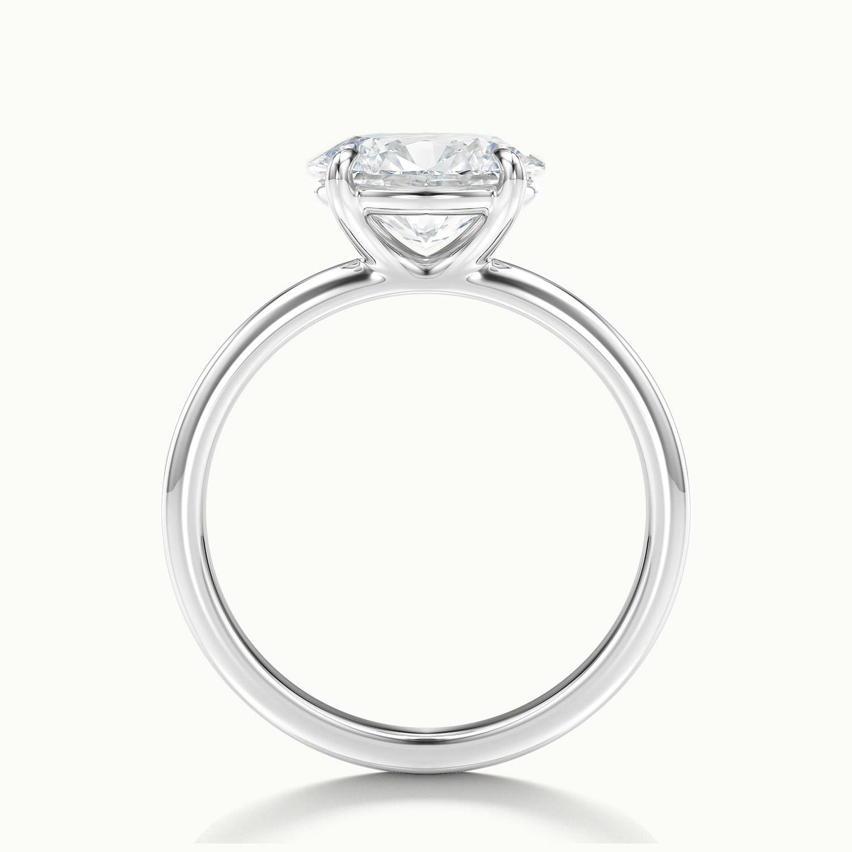 Eden 2 Carat Oval Lab Grown Diamond Solitaire Engagement Ring in Platinum - view 3