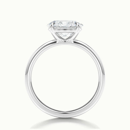 Eden 2 Carat Oval Lab Grown Diamond Solitaire Engagement Ring in Platinum - view 3