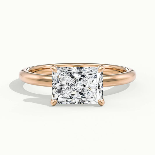Eden 2.5 Carat Radiant Lab Grown Diamond Solitaire Engagement Ring in 10K Rose Gold - view 1