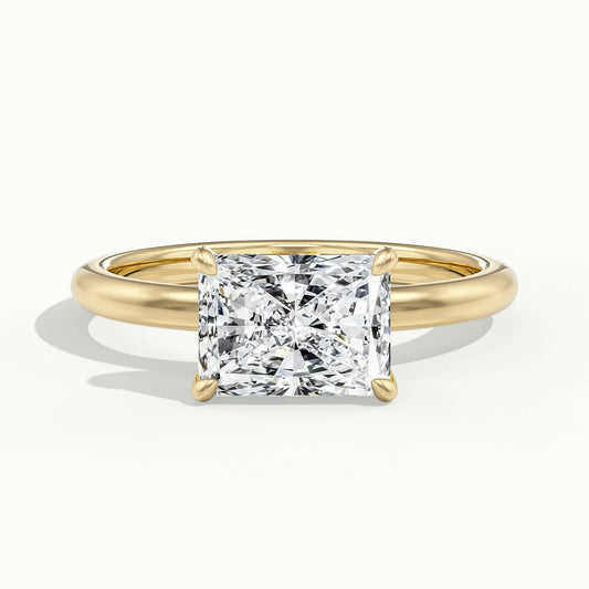 Eden 2.5 Carat Radiant Lab Grown Diamond Solitaire Engagement Ring in 14K Yellow Gold - view 1